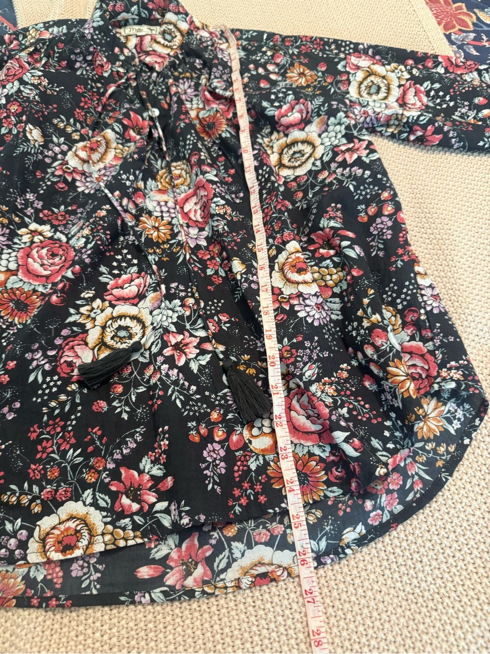 Mille Joni Top in Bloomsburg Floral Button Top Peasant Blouse XXS - Picture 11 of 12